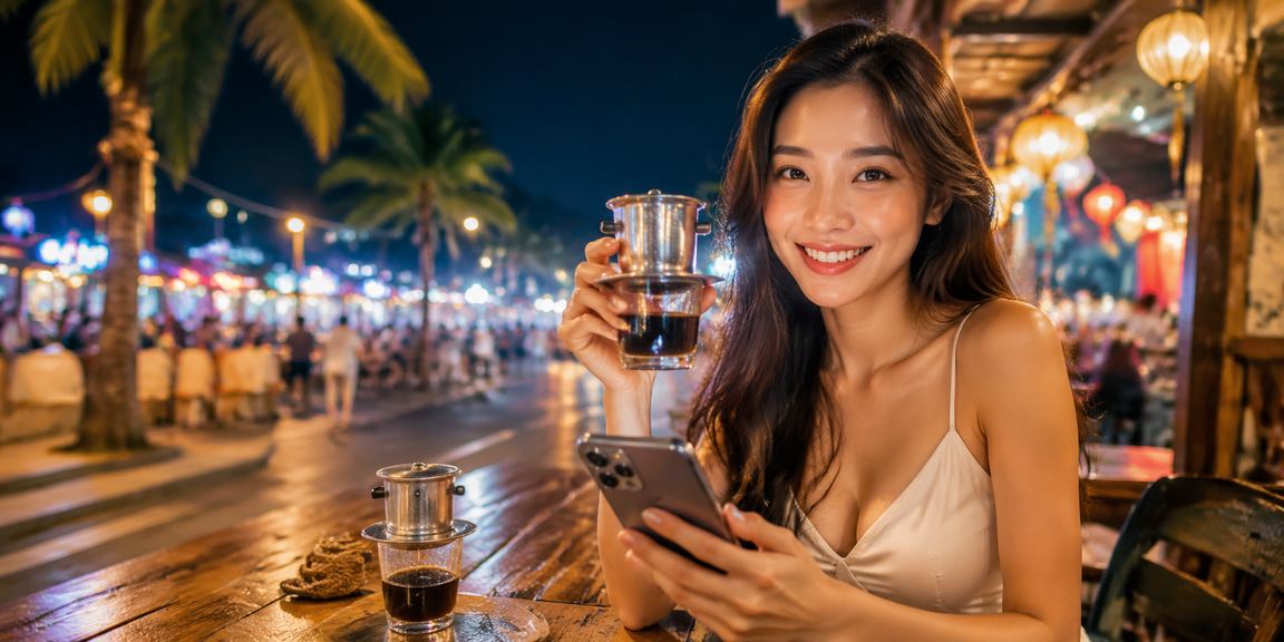 Người dùng Nha Trang thanh toán casino online tại quán cà phê